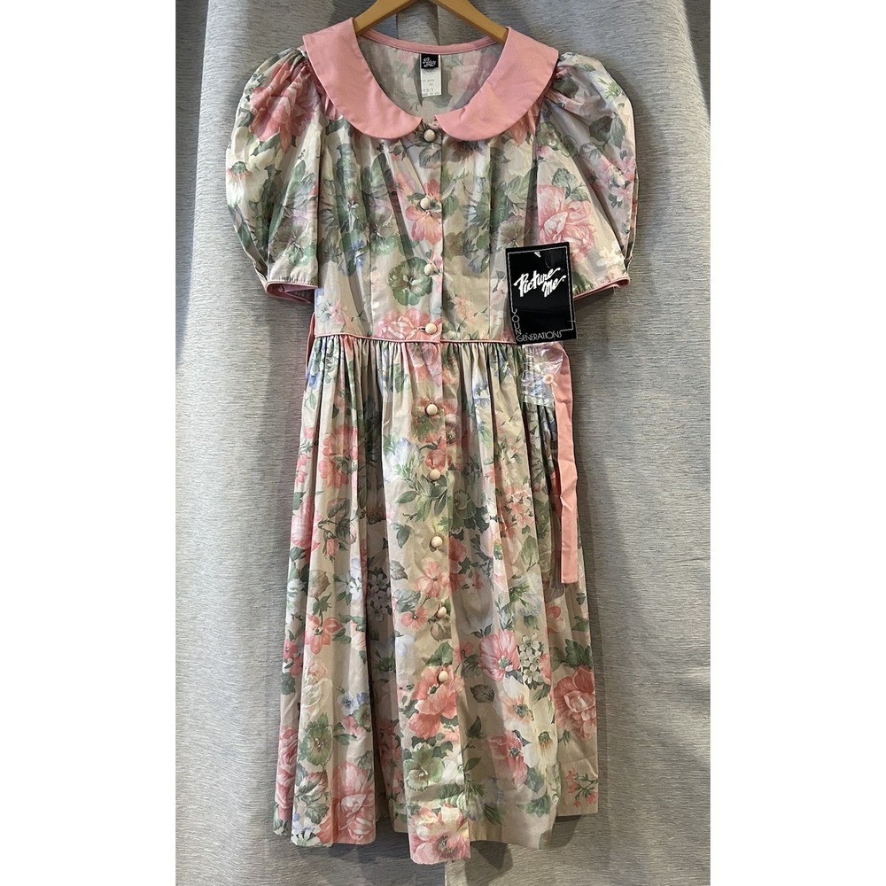 Vintage Picture Me Floral Dress NOS Size 8